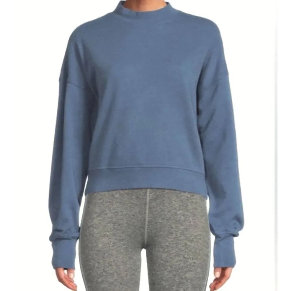 Spiritual Gangster Sweatshirt Women's Medium Blue Blake Drop Shoulder Cotton